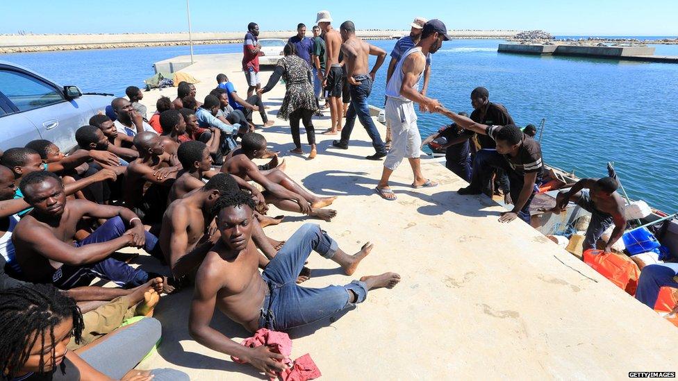 Libyan fishermen have been helping rescue immigrants after their boats capsized on the journey to Europe