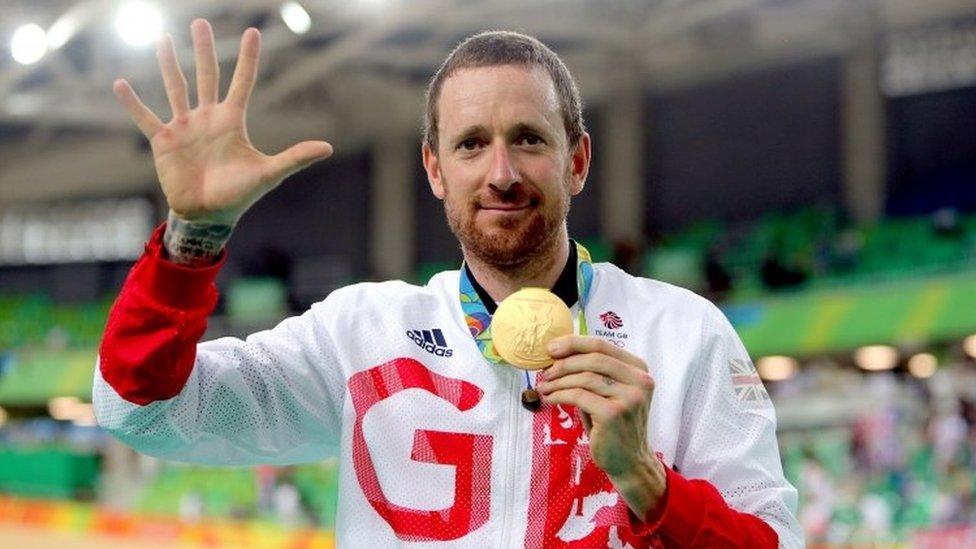 Sir Bradley Wiggins winning his fifth Olympic gold medal in Rio in 2016