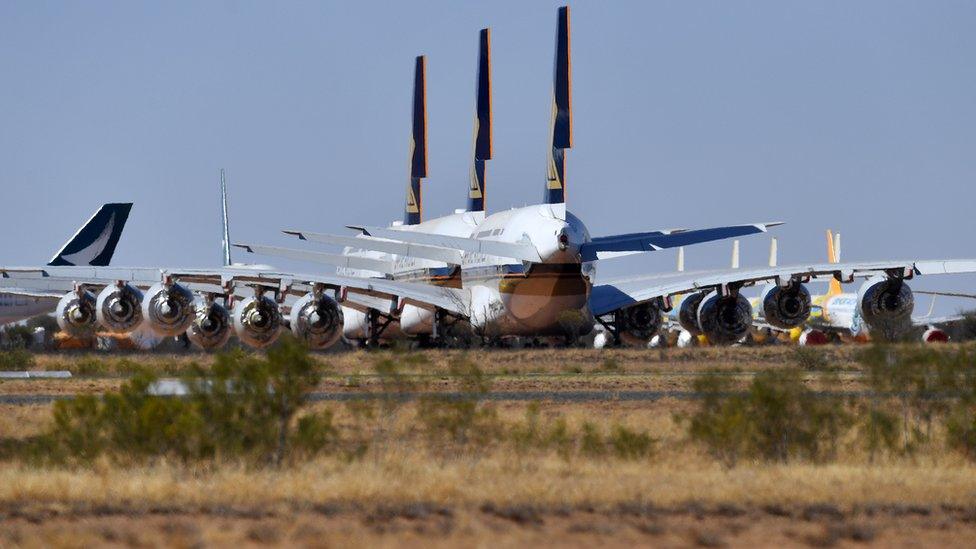 Aircraft in storage at APAS in Alice Springs