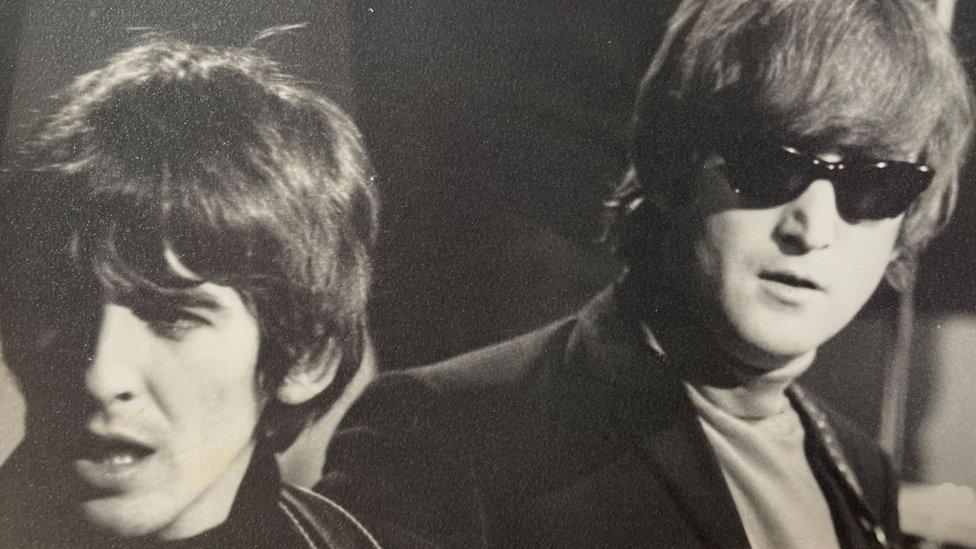 George Harrison and John Lennon