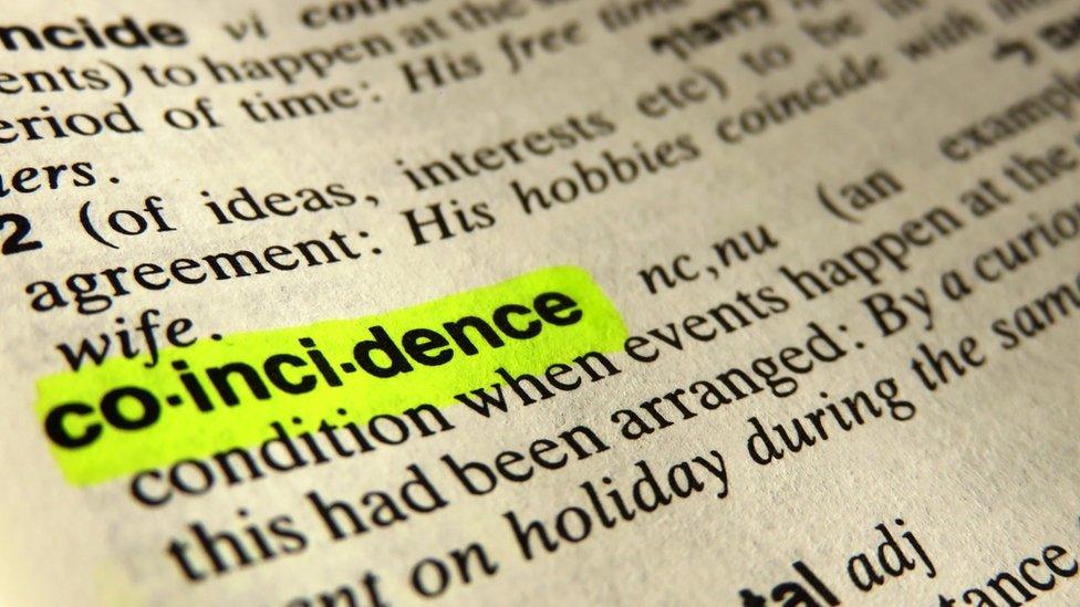 dictionary showing coincidence