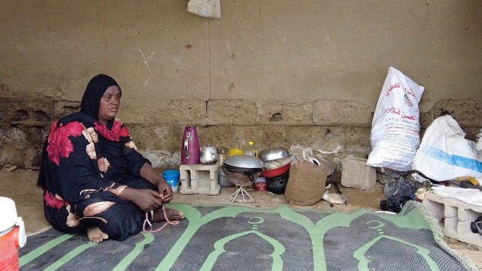 Hawa Salim in a makeshift camp in Port Sudan, Sudan