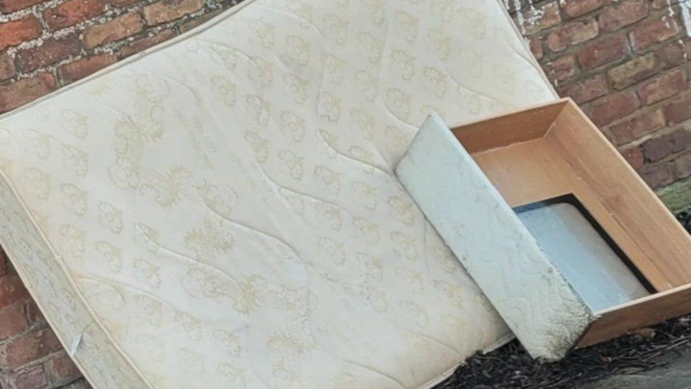 Fly-tipped mattress