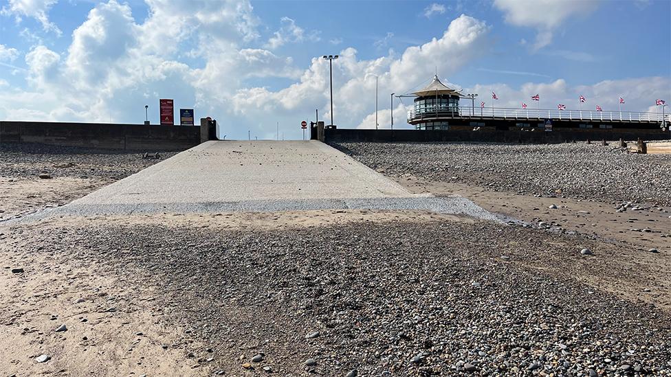 View of the slipway from the beach