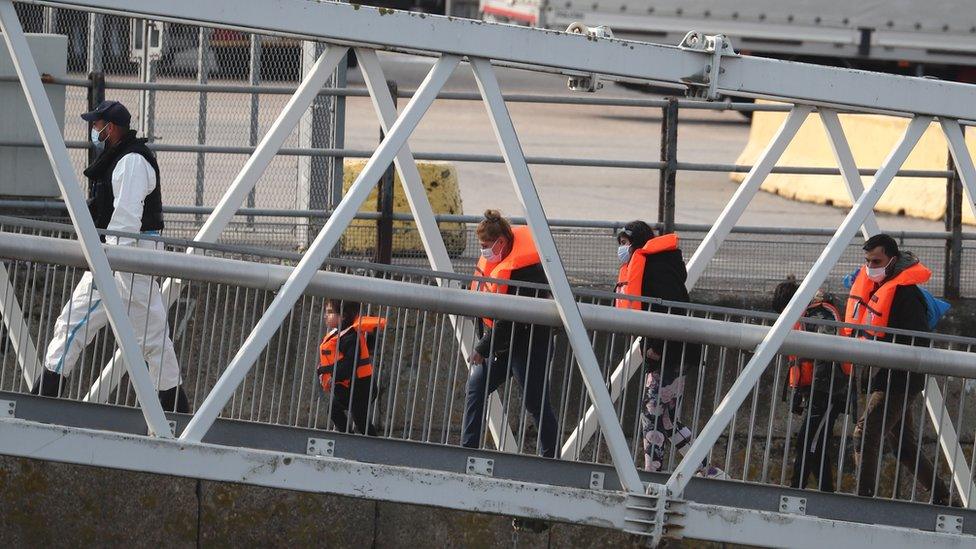 Migrants arriving at Dover