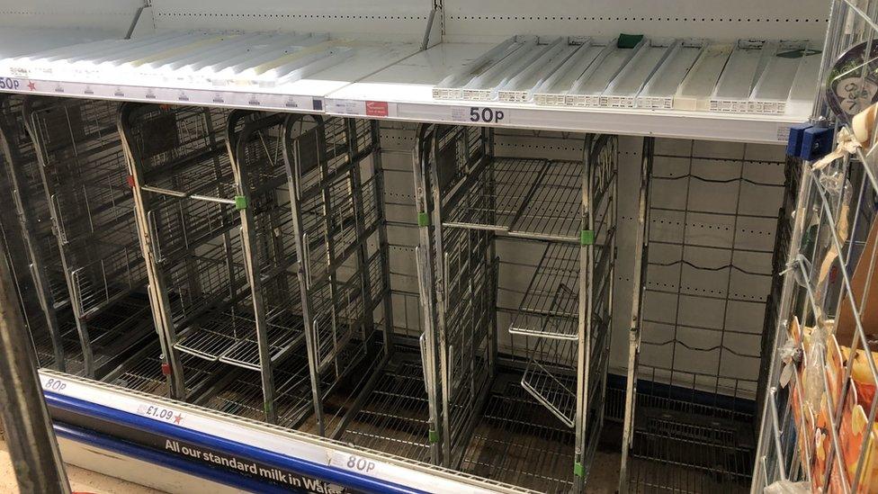 Empty shelves