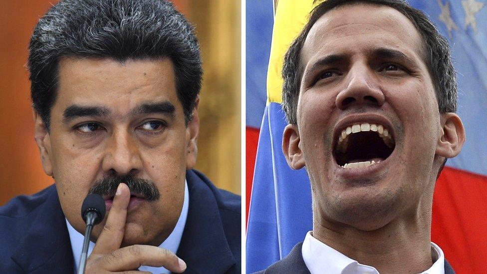 Venezuelan President Nicolás Maduro and opposition leader Juan Guaidó