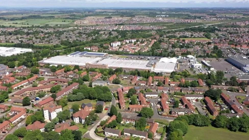 An aerial view of the site