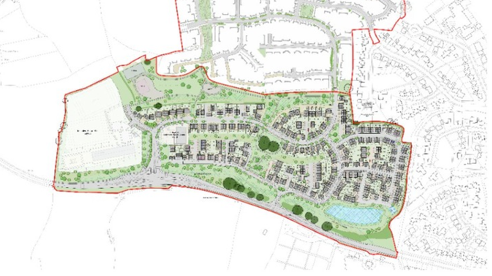 Revised Plans For 675 Homes On The A39 Quantock Road In Bridgwater.