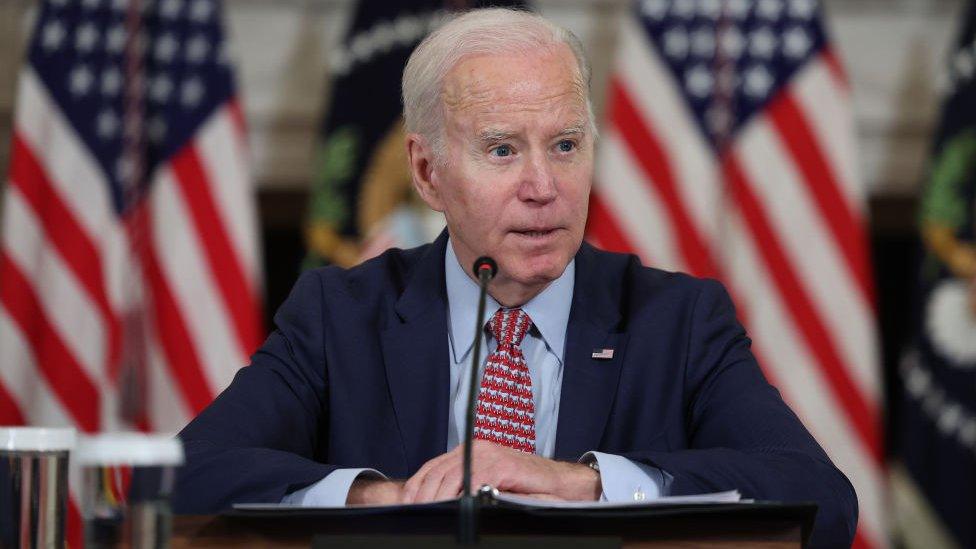 Joe Biden at an event on 4 April