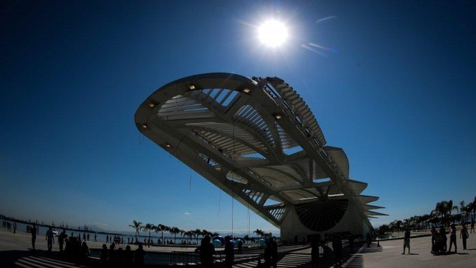 A general view of the Museu do Amanha (Museum of Tomorrow) on the waterfront at Pier Maua in Rio de Janeiro (01 August 2016)