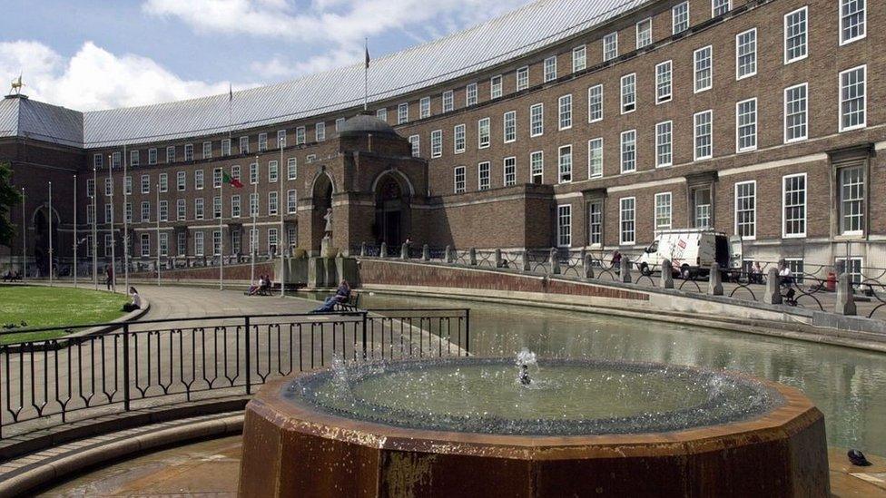 The exterior of City Hall at College Green in Bristol