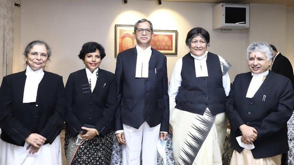 Chief Justice of India Ramana with female judges