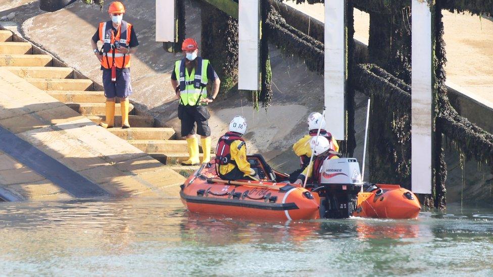 Search after empty dinghy found drifting offshore