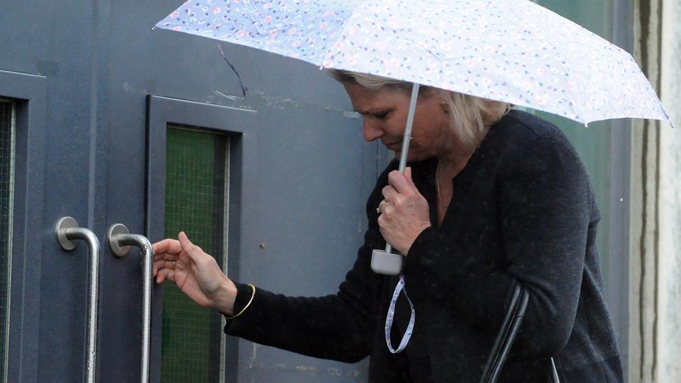 Dr Helen Webberley arriving at court in Merthyr on Monday