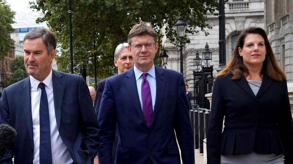 Former Conservative MPs David Gauke, Greg Clark, Caroline Nokes and Philip Hammond