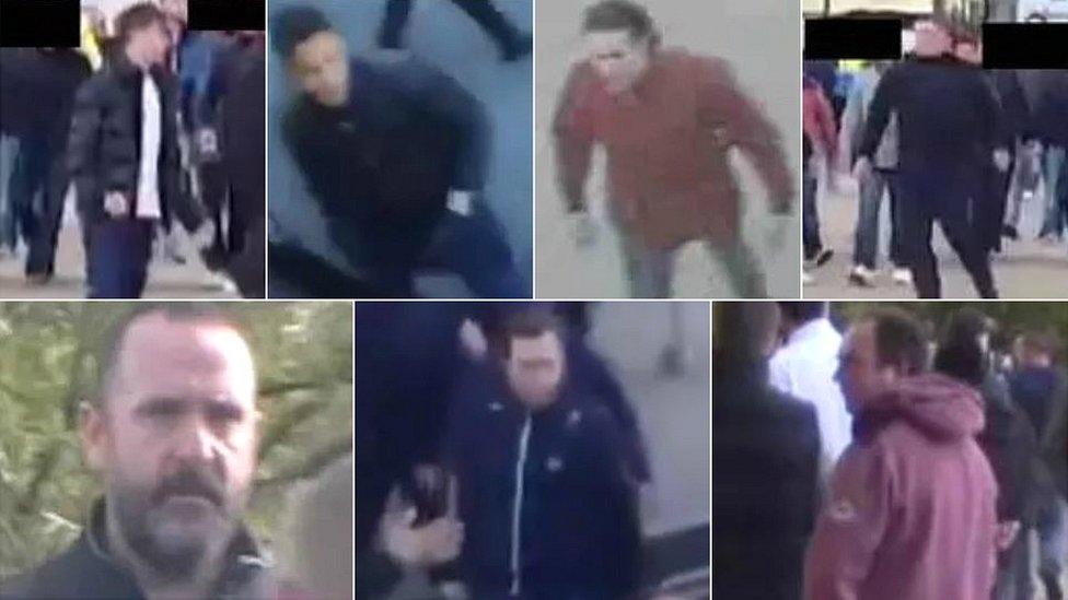 CCTV images of men police wish to identify