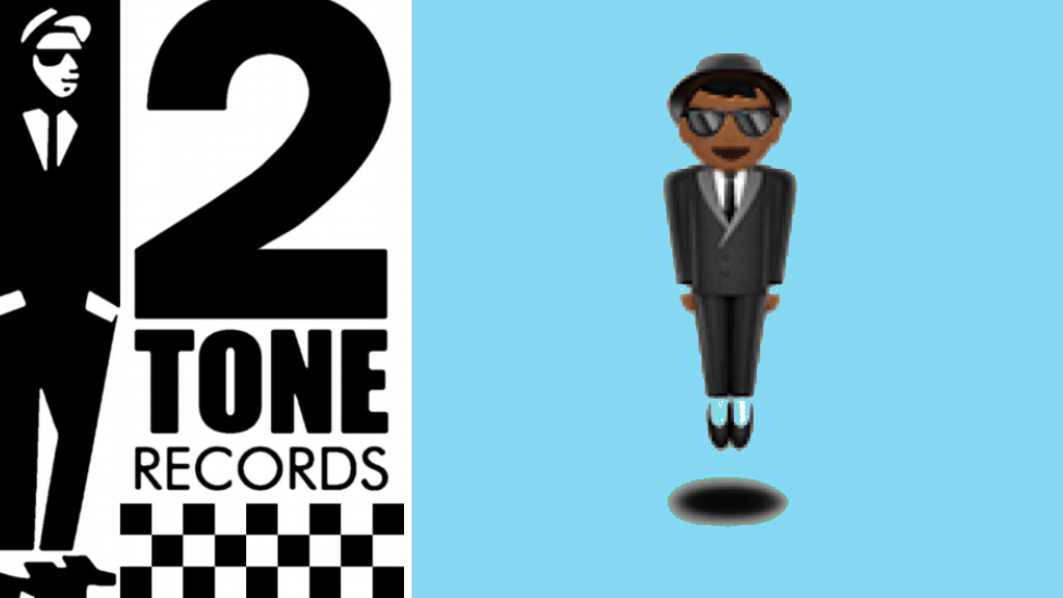 2 Tones logo and levitating emoji