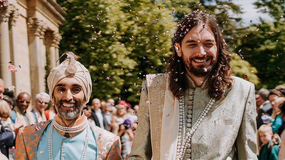 Jasvir and Nick on their wedding day