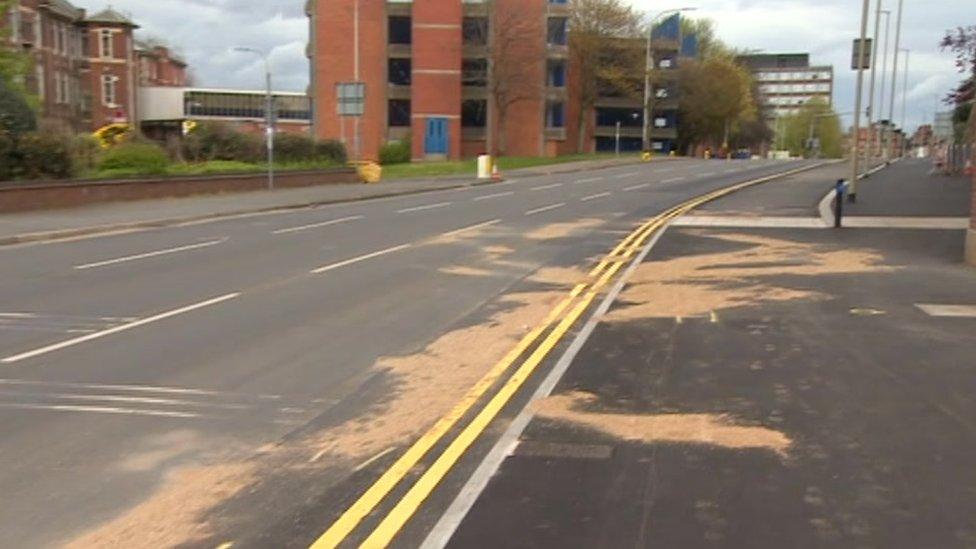 Scene of hit and run crash on Welford Road