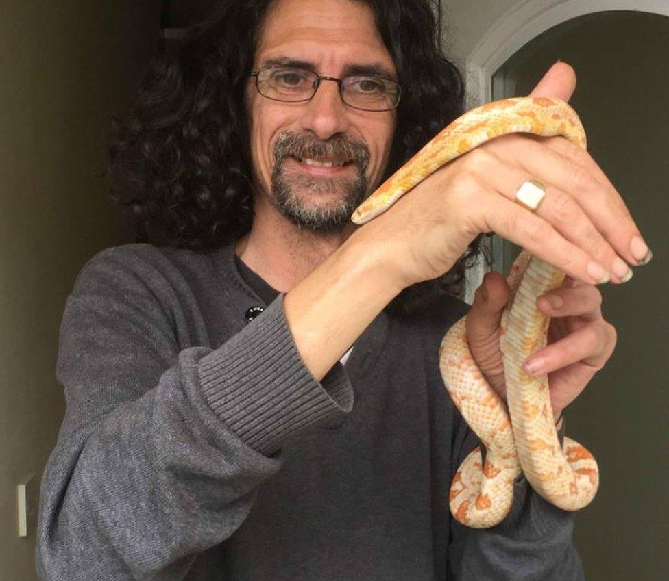 Colin Millar with Jemima the corn snake