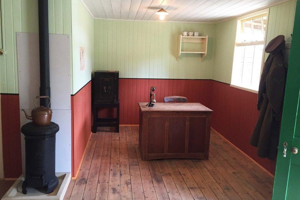 Guardroom commander's desk in the Friston hut