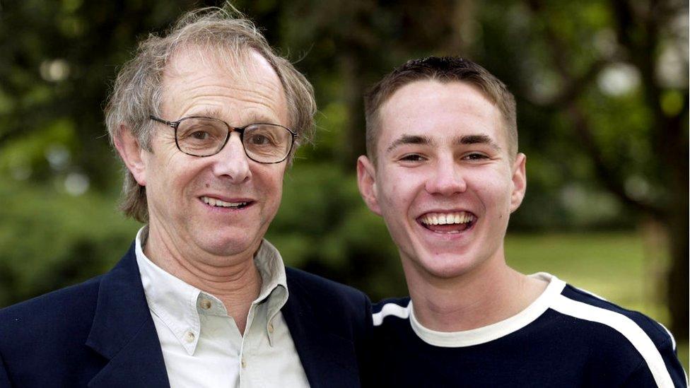 Martin Compston with Ken Loach