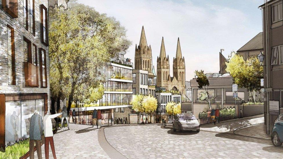 Artist impression of the planned Pydar Street redevelopment in Truro