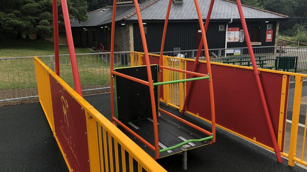 The disabled access swing in the new park