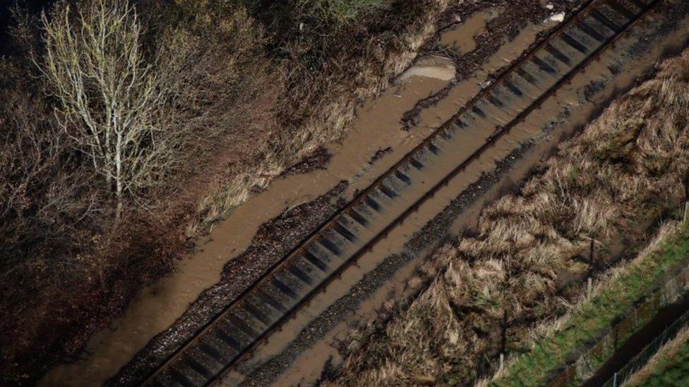 Rail track underwater