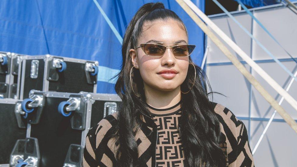 Mabel back stage at Radio 1's Biggest Weekend in Swansea