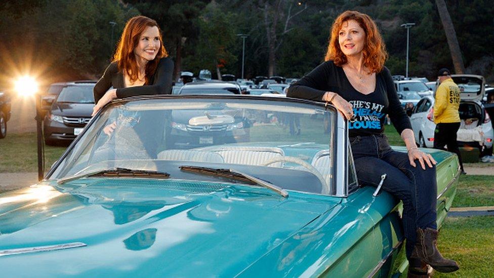 Geena Davis and Susan Sarandon attend a charity screening of Thelma & Louise (18 June 2021)