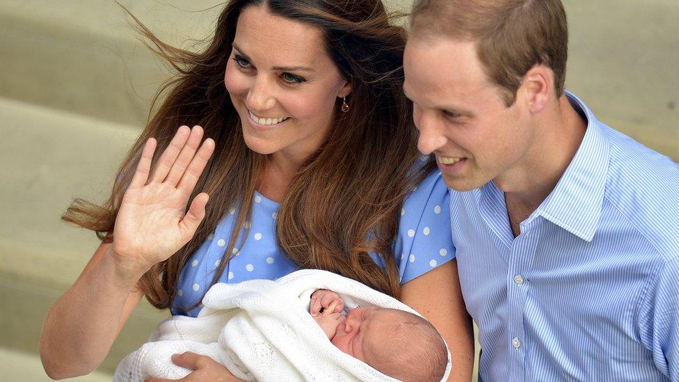 Prince George with the Duke and Duchess of Cambridge