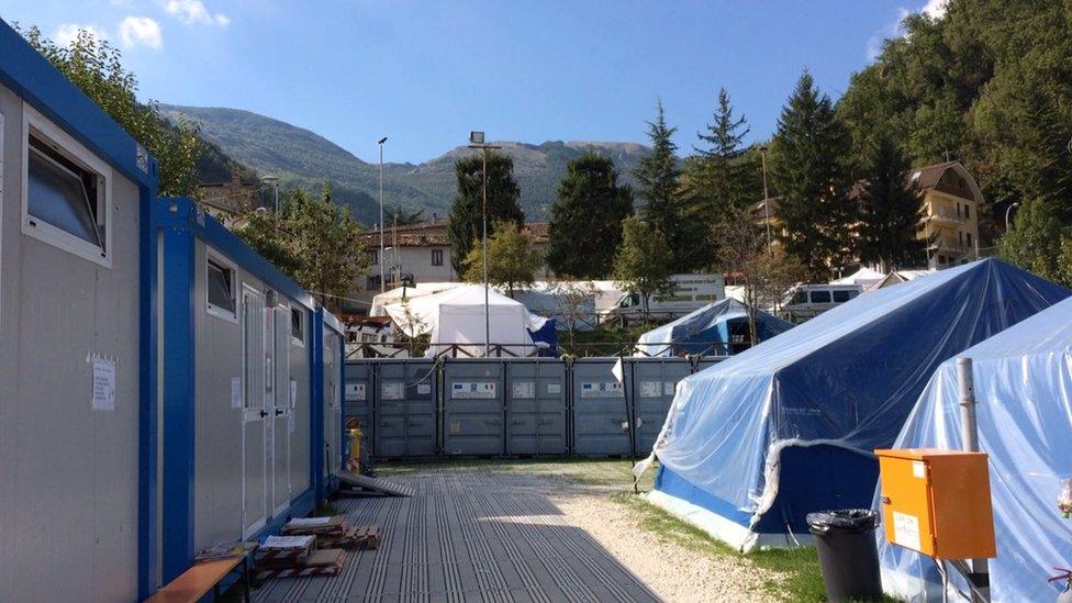 The camp at Arquata del Tronto, 26 September 2016