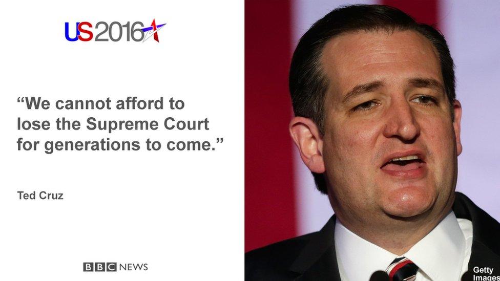 Ted Cruz quote: "We cannot afford to lose the Supreme Court for generations to come"