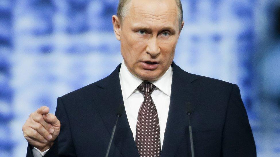 Vladimir Putin speaking, 17 June 2016