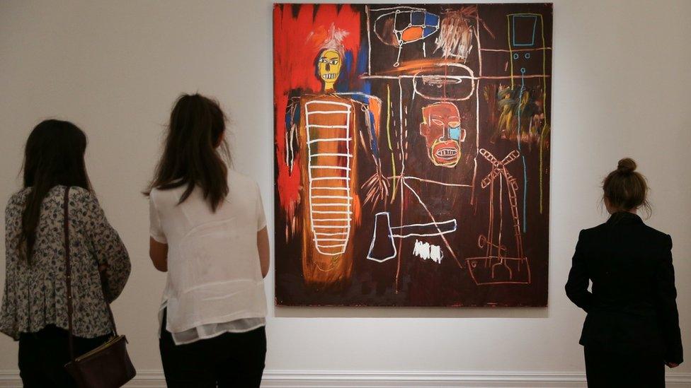 Air Power by US artist Jean-Michel Basquiat executed in 1984 with an estimated price of 2.5-3.5 million