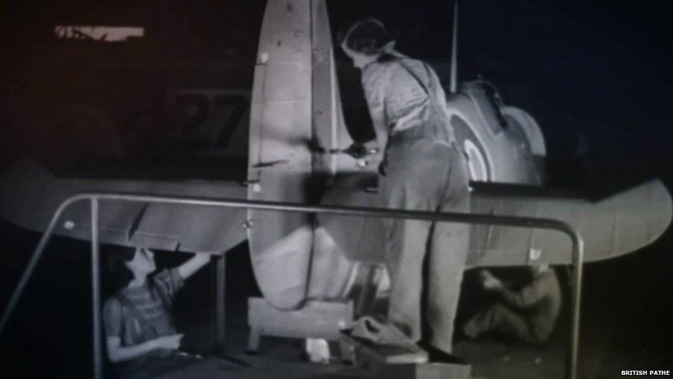 Young women building a Spitfire in a secret factory in Salisbury