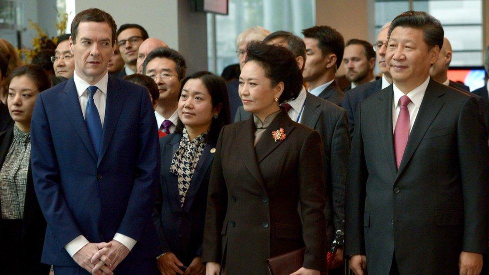 Mr Osborne, Peng Liyuan and Mr Xi