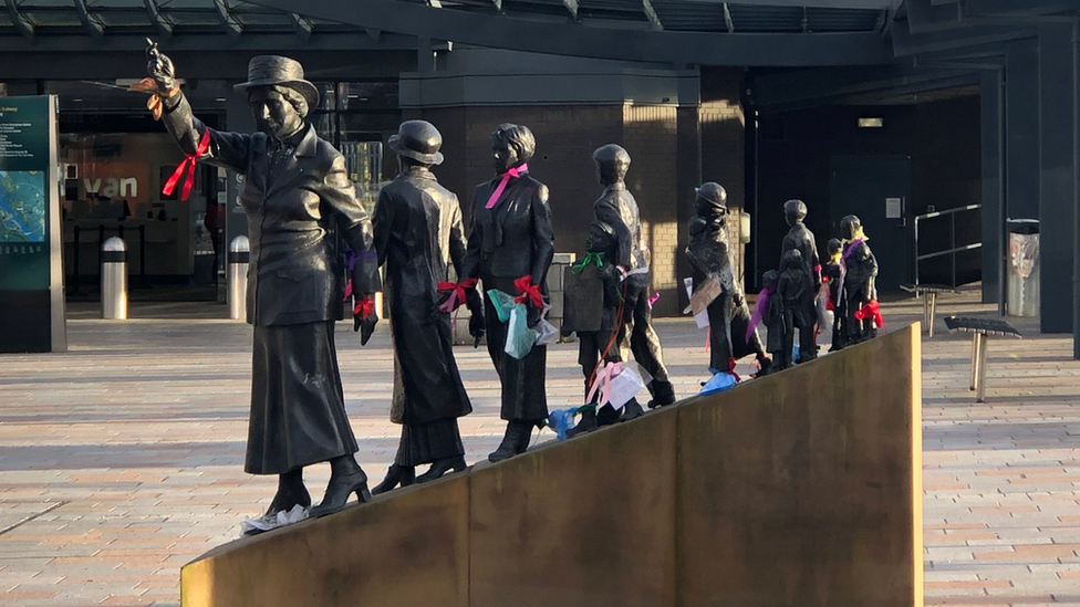 Mary Barbour statue in the Govan area of Glasgow