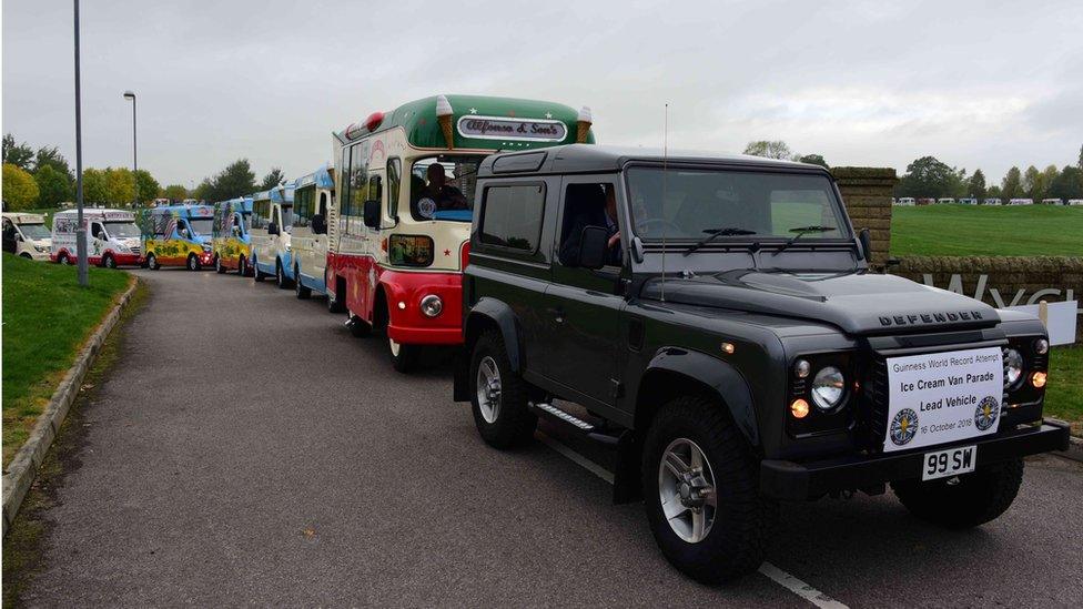 Ice cream vans on the circuit