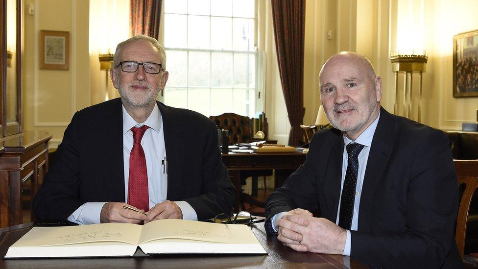 Jeremy Corbyn and Alex Maskey