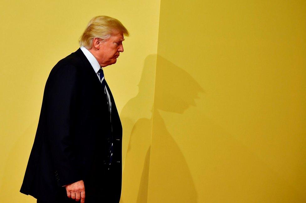 US President Donald Trump arrives to attend the G20 summit in Hamburg, northern Germany, 7 July