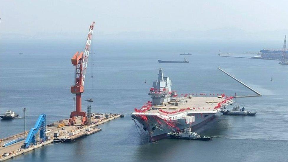 Aircraft carrier sets sail in Dalian