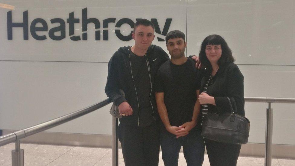 Samim Bigzad was met at Heathrow aiport