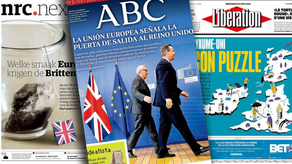 Front pages of some European newspapers