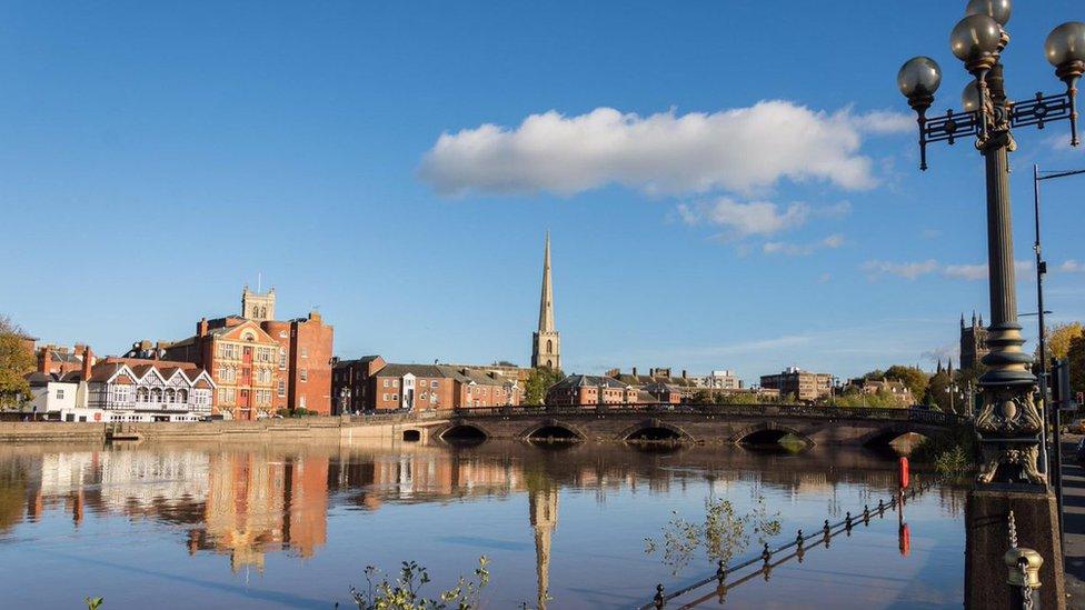 The river Severn rising in Worcester