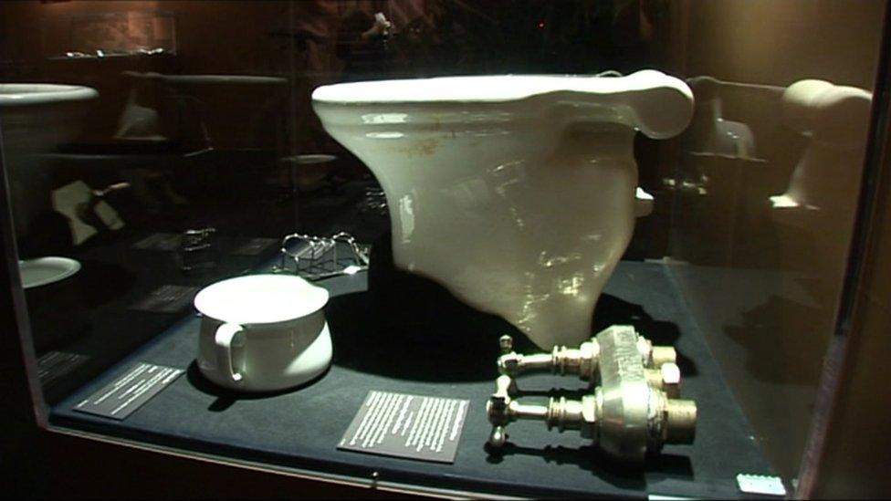 Some of the ship's artefacts which are up for sale include this toilet