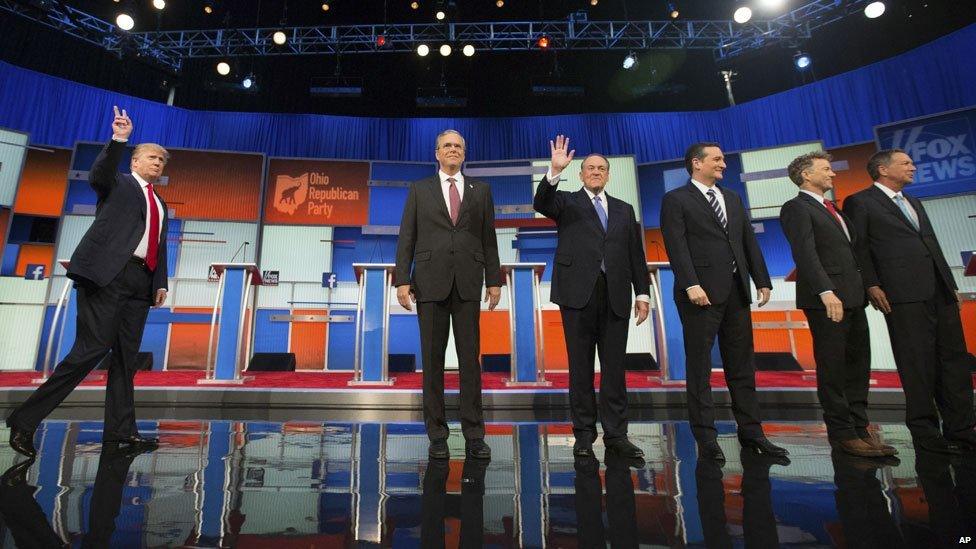 Candidates on stage