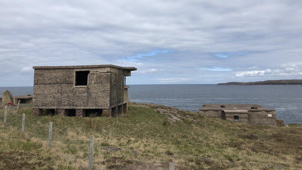 Gun emplacements at Poolewe on loch ewe